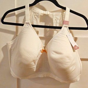 Lace Back Cotton Lightly Lined No-Wire Full Coverage Bra